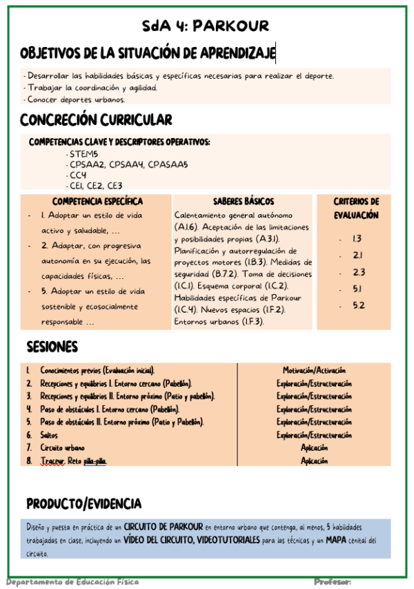 Situación de aprendizaje - PARKOUR - Imagen 2