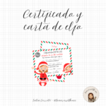 Certificado de adopción y carta de presentación de elfo