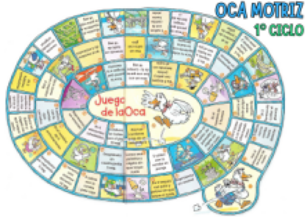 OCA MOTRIZ para diferentes cursos de Primaria. Con diferentes retos de EF. En A4 y A3