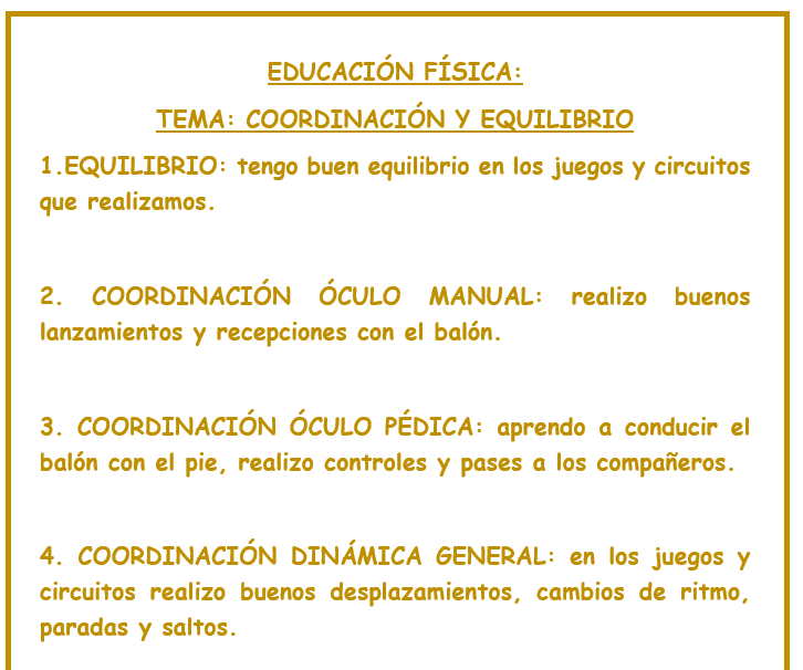 Situación de aprendizaje Coordinación y equilibrio 2º y 3º Primaria: sesiones, fichas e instrumentos de evaluación.