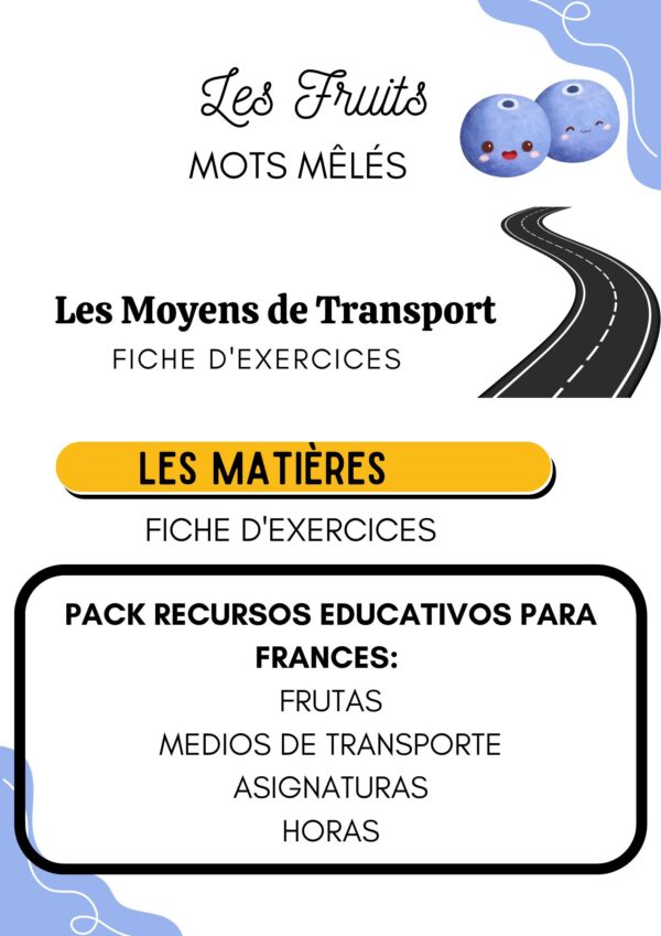pack recursos de frances para 6º primaria