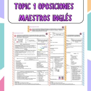 TOPIC 1 summary oposiciones inglés maestros