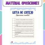Lista de cotejo @oposinglescammadrid
