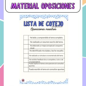 Lista de cotejo @oposinglescammadrid