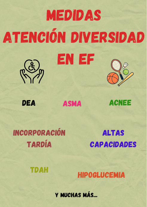 Medidas ATENCIÓN A LA DIVERSIDAD para alumnos en EF. Hasta 27 tipos de alumnos y qué hacer en tus clases de Primaria.