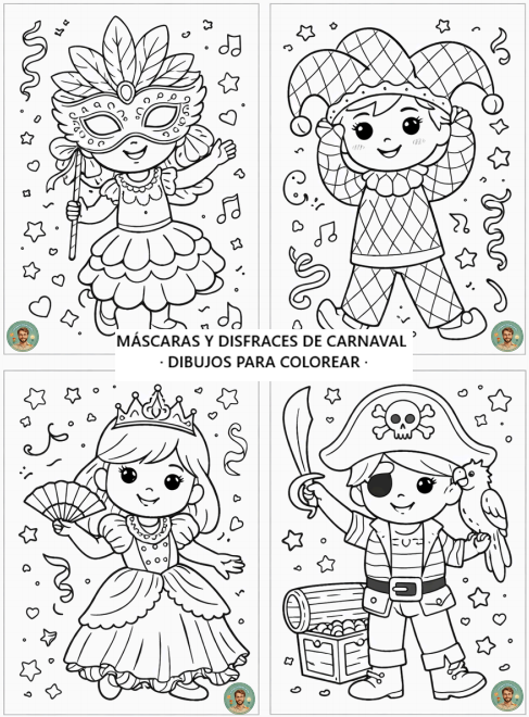 Máscaras y dibujos de Carnaval @maestrilloalvarillo