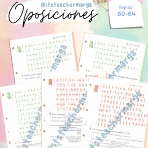 Oposiciones secundaria inglés: Topics 60-64