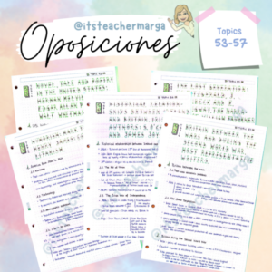 Oposiciones secundaria inglés: Topics 53-57