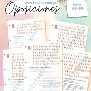 Oposiciones secundaria inglés: Topics 65-69
