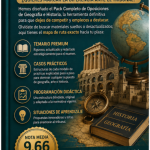 Pack completo de oposiciones de Geografía e Historia. Temario, prácticas, programación y situaciones de aprendizaje