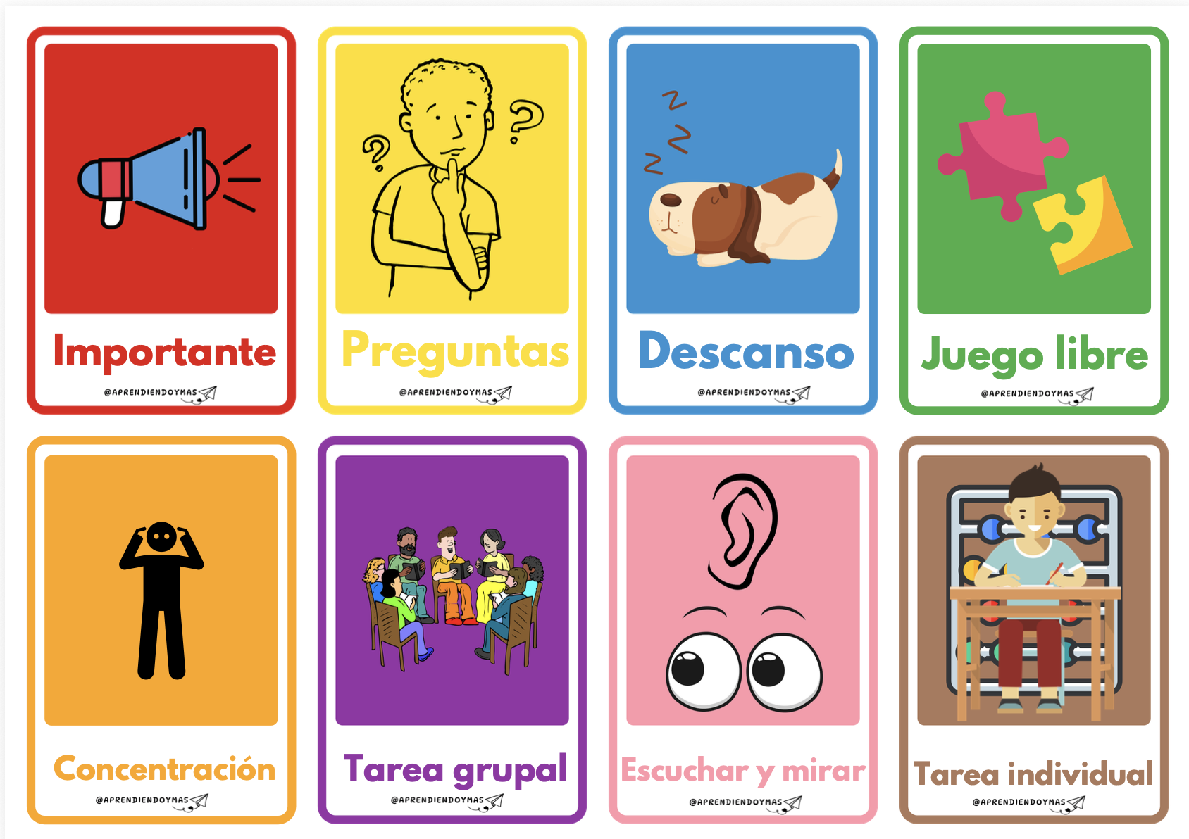 Tarjetas visuales NEAE