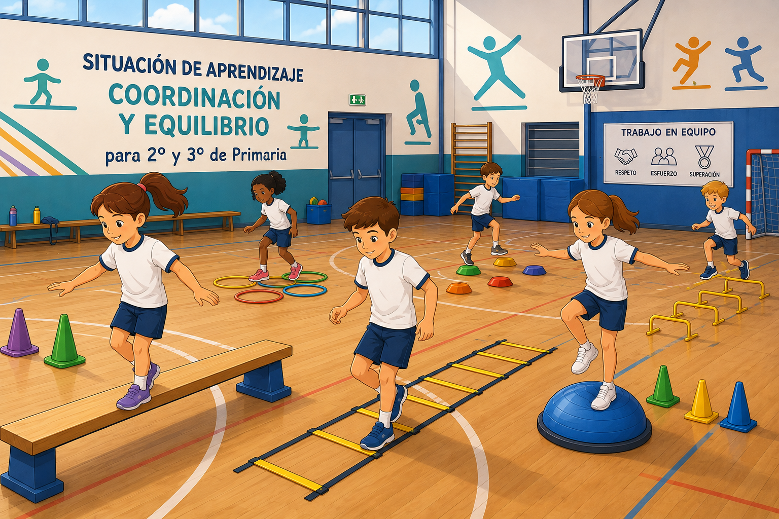 Situación de aprendizaje Coordinación y equilibrio 2º y 3º Primaria: sesiones, fichas e instrumentos de evaluación.