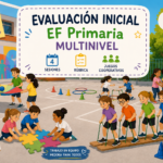 EVALUACIÓN INICIAL EF multinivel de Primaria (de 1º a 6º). 4 sesiones con 6 juegos por sesión y rúbrica para evaluar.