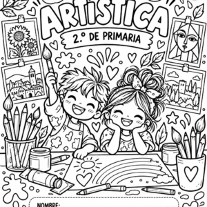 Artbook en blanco y negro 🎨✨ ¡NUEVO CUADERNO DE ARTÍSTICA PARA 2.º DE PRIMARIA! ✨🎨
